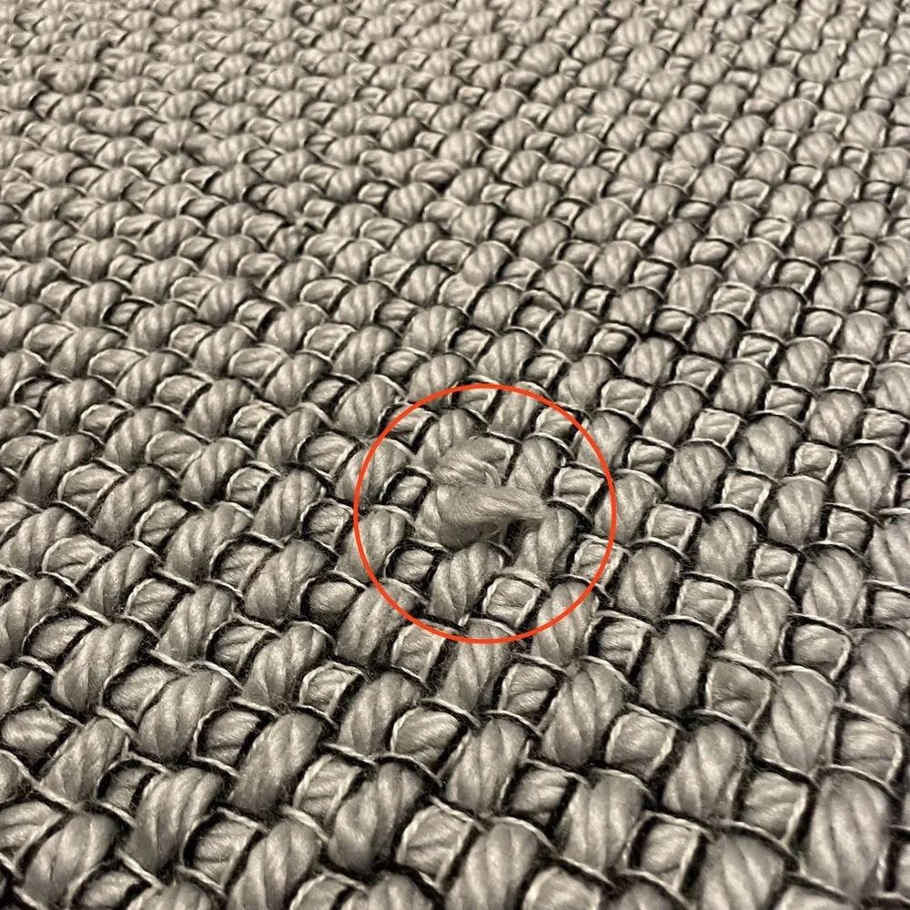 West Elm Home Marled Gray & Black Basket Weave Polyester‎ Tassel Rug